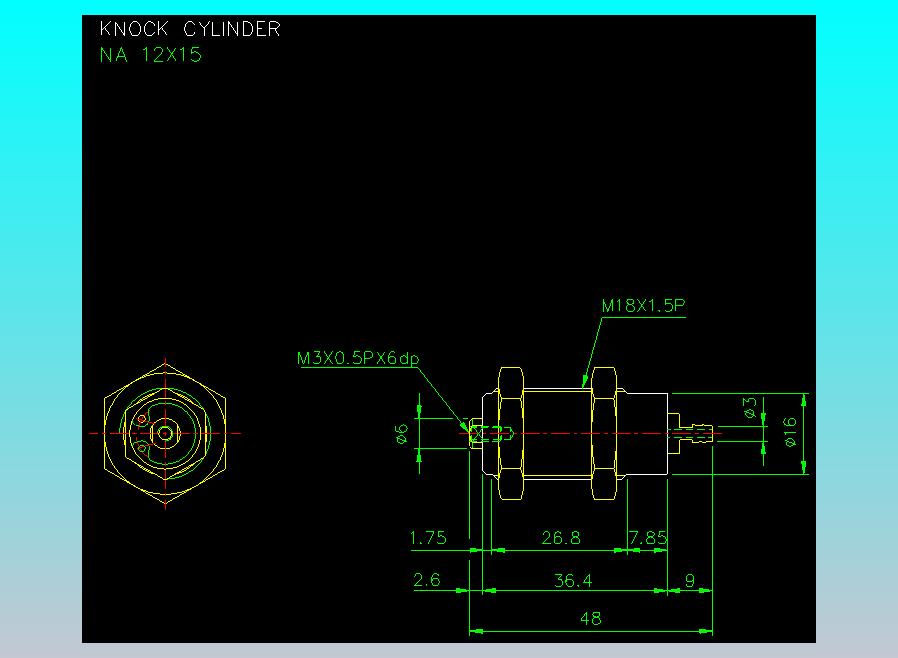螺牙氣缸  多固型氣缸2D-NA12x15