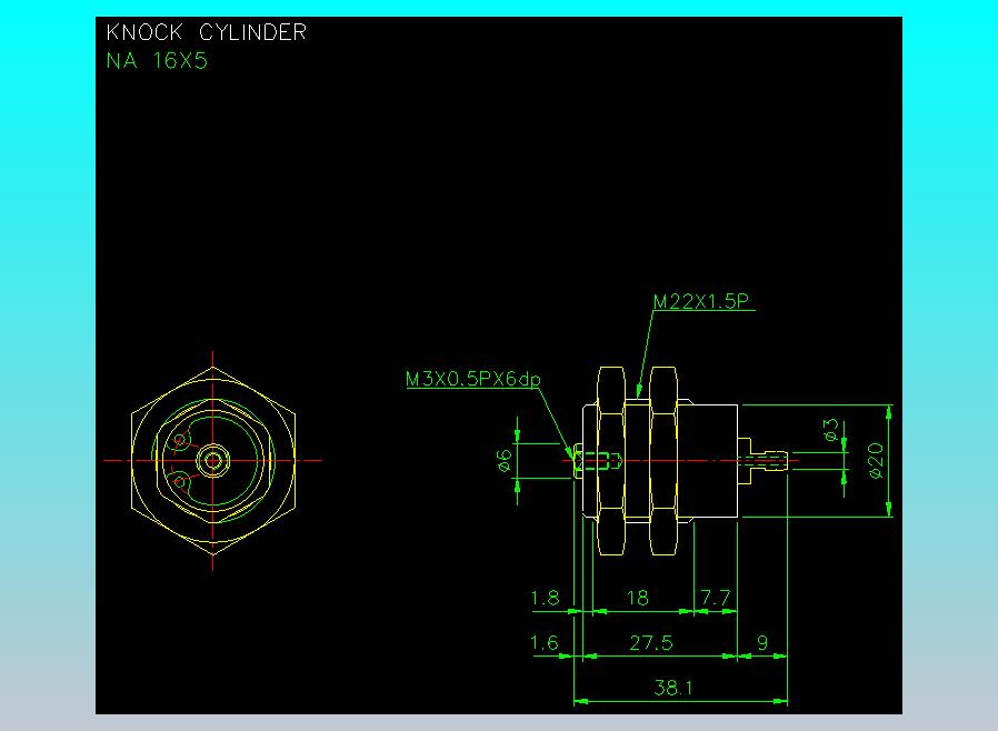螺牙氣缸  多固型氣缸2D-NA16x5
