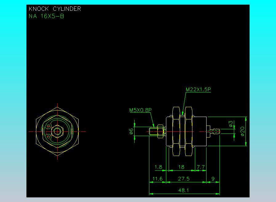 螺牙氣缸  多固型氣缸2D-NA16x5-B