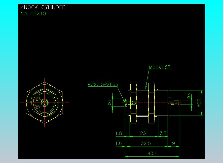 螺牙氣缸  多固型氣缸2D-NA16x10
