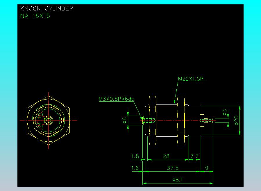 螺牙氣缸  多固型氣缸2D-NA16x15