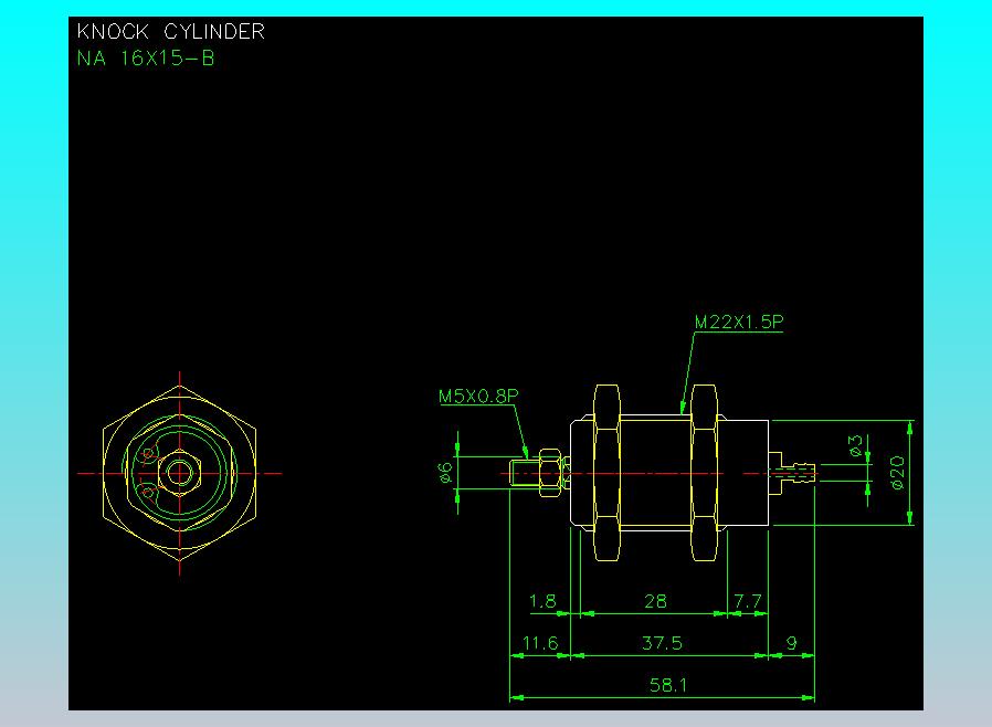 螺牙氣缸  多固型氣缸2D-NA16x15-B