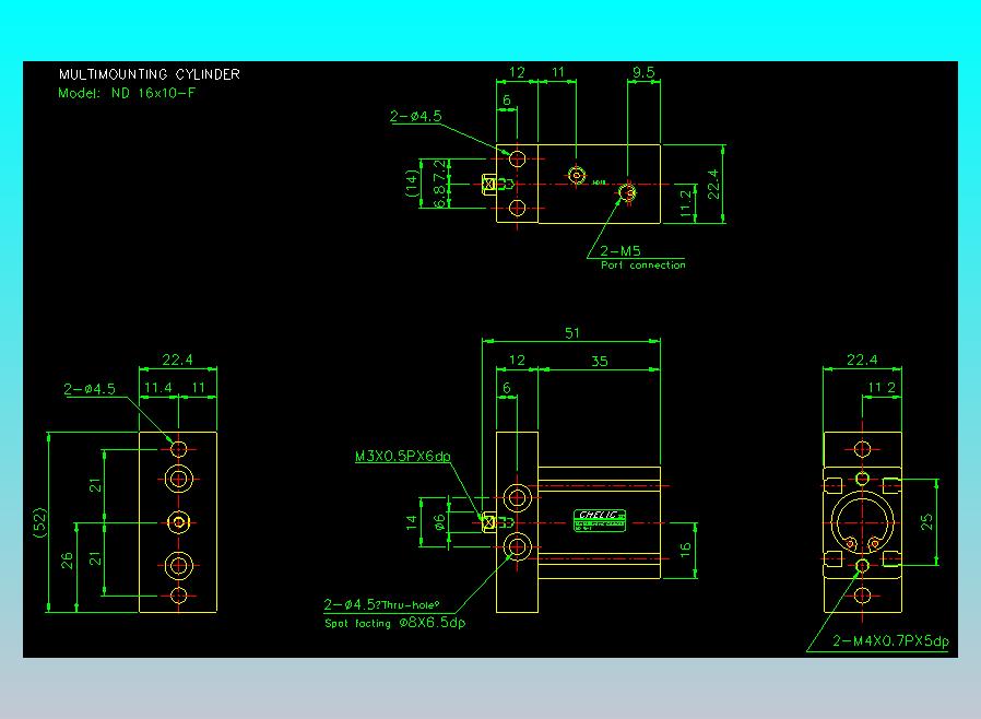 螺牙氣缸  多固型氣缸2D-ND16x10-F
