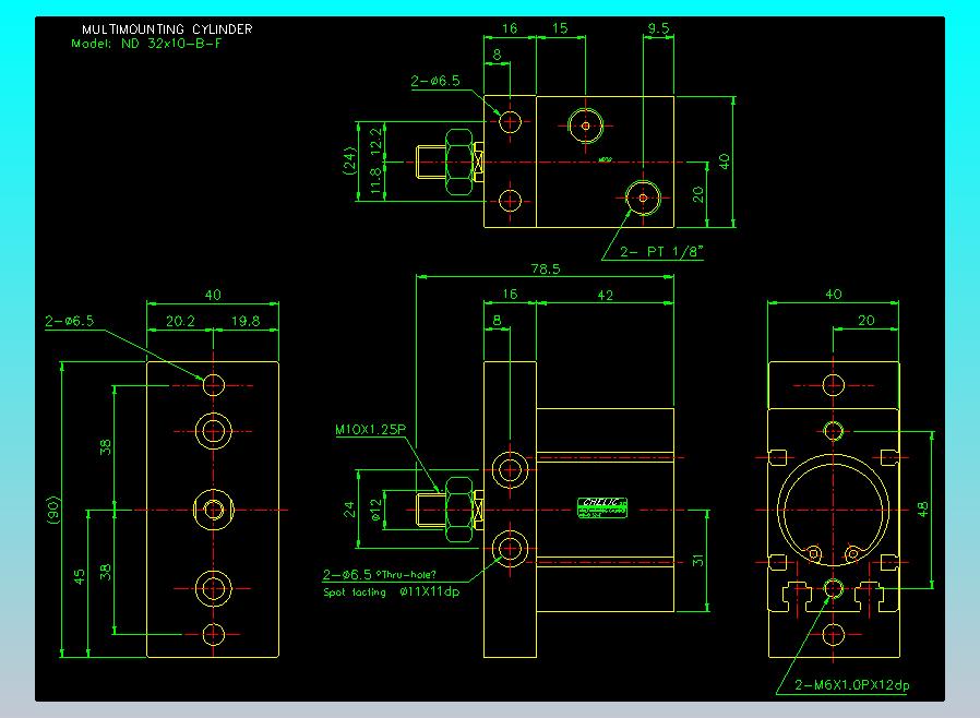 螺牙氣缸  多固型氣缸2D-ND32x10-B-F