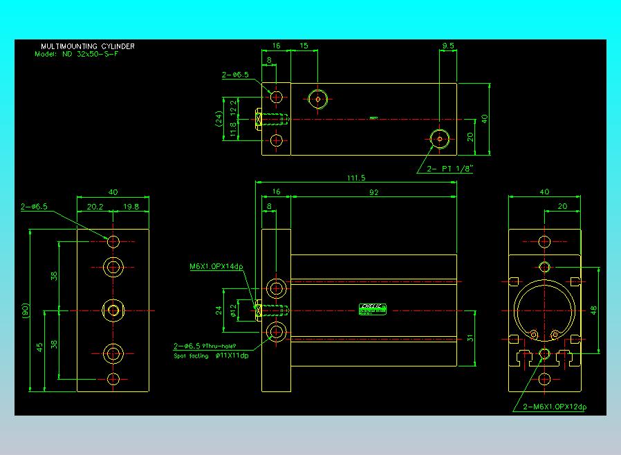 螺牙氣缸  多固型氣缸2D-ND32x50-S-F