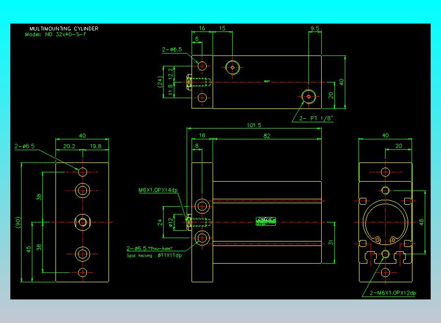 螺牙氣缸  多固型氣缸2D-ND32x40-S-F