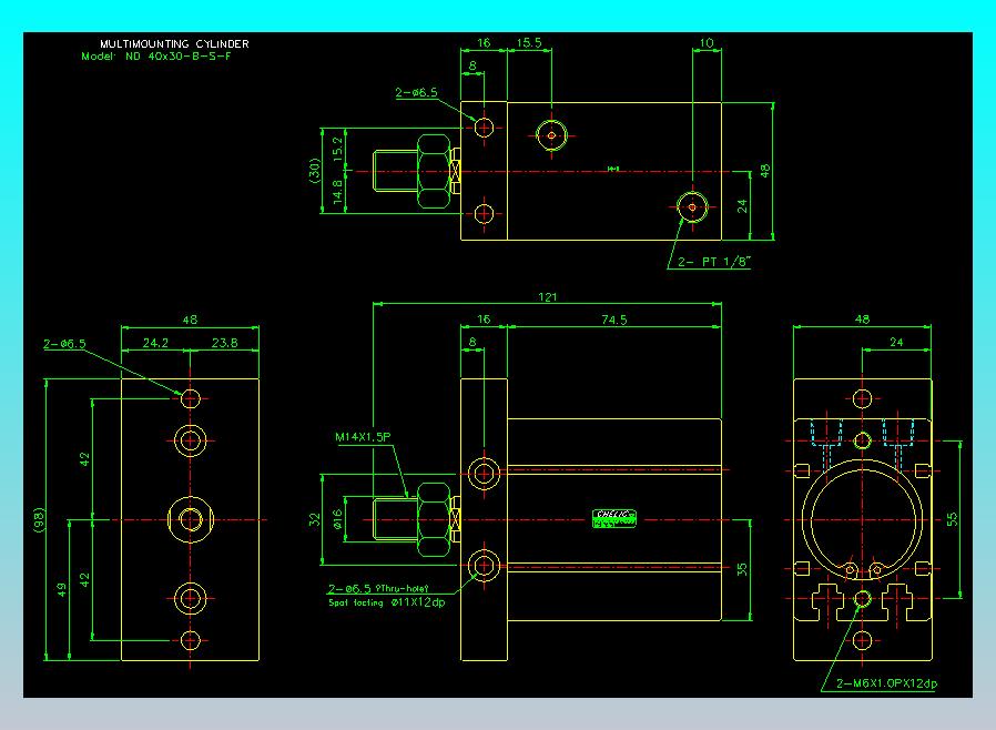 螺牙氣缸  多固型氣缸2D-ND40x30-B-S-F
