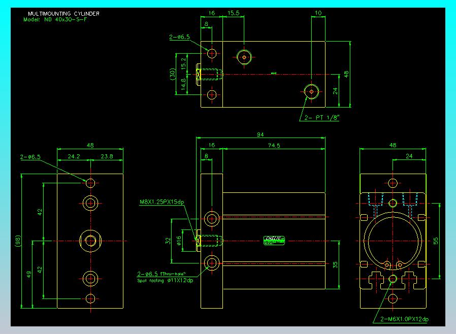 螺牙氣缸  多固型氣缸2D-ND40x30-S-F