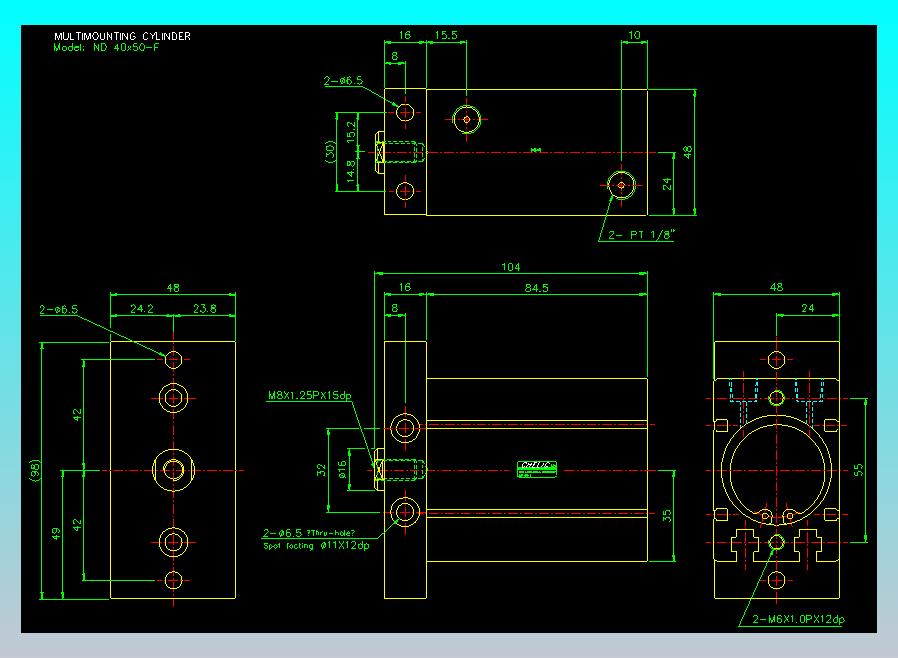 螺牙氣缸  多固型氣缸2D-ND40x50-F