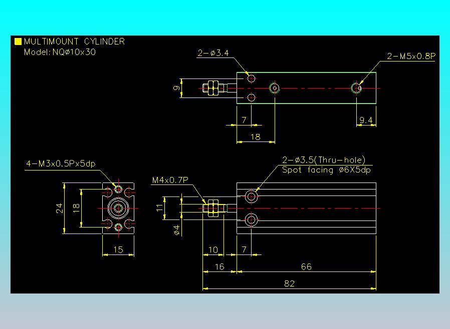 螺牙氣缸  多固型氣缸2D-NQ10x30