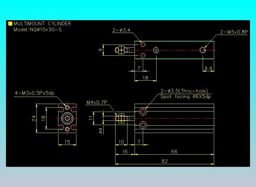 螺牙氣缸  多固型氣缸2D-NQ10x30-S