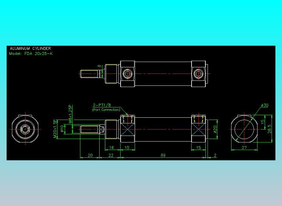 气立可CHELIC气缸油缸2D-FDA20x25-K