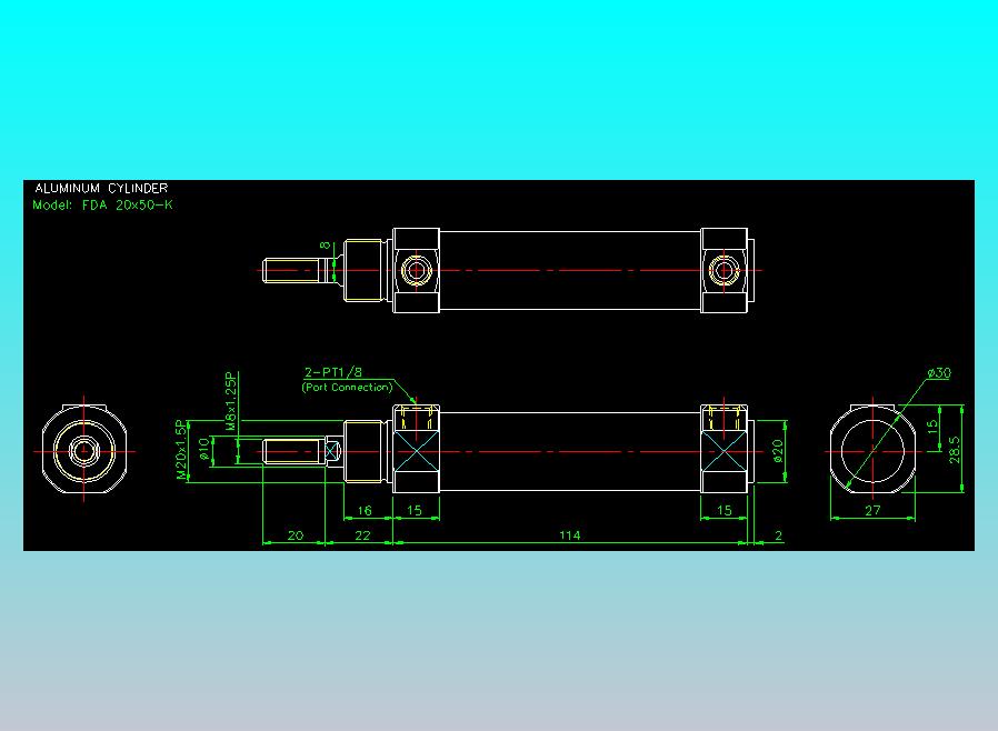 气立可CHELIC气缸油缸2D-FDA20x50-K
