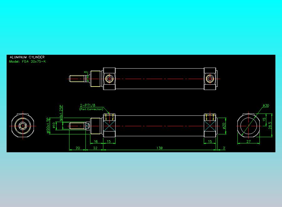 气立可CHELIC气缸油缸2D-FDA20x75-K