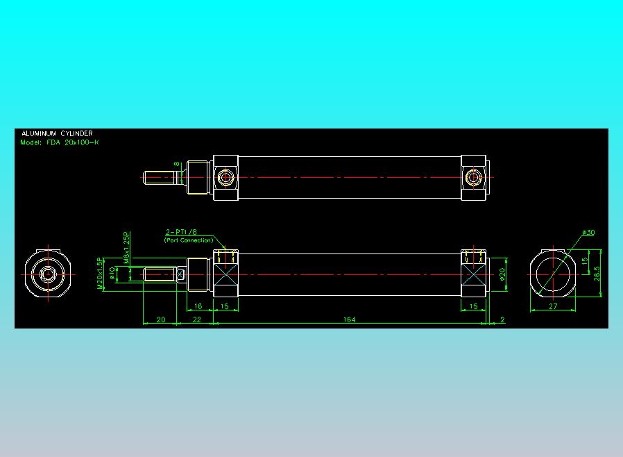 气立可CHELIC气缸油缸2D-FDA20x100-K