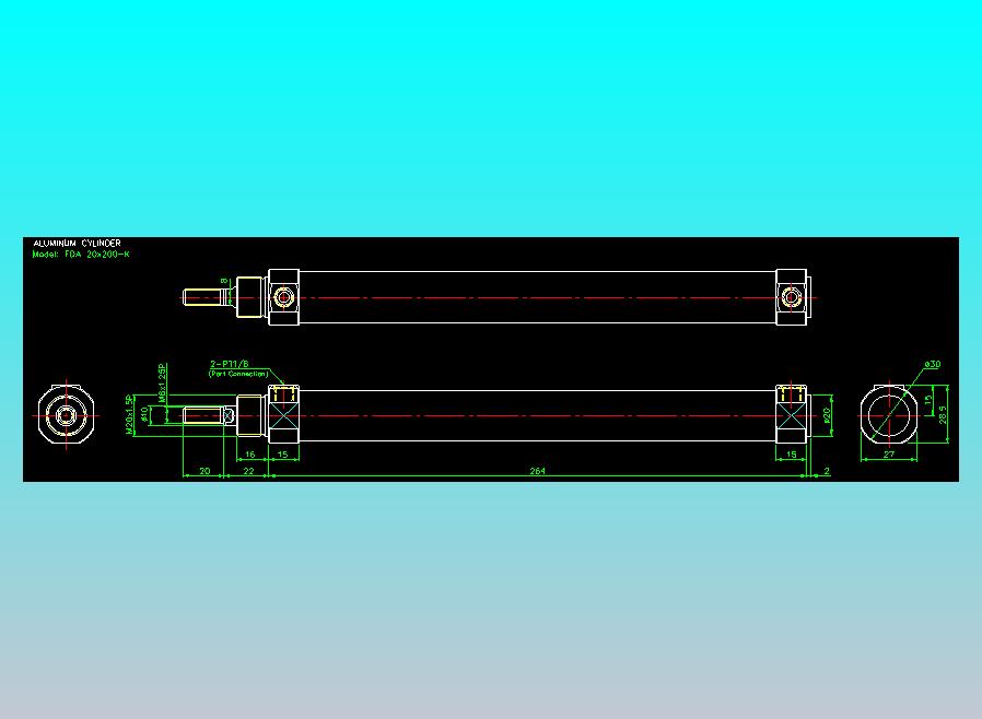 气立可CHELIC气缸油缸2D-FDA20x200-K