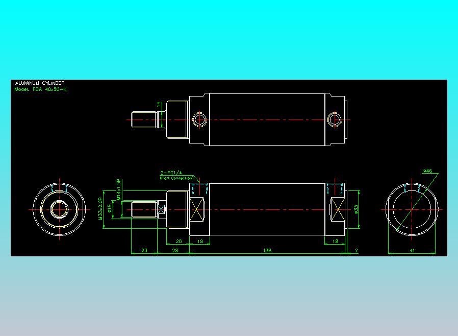 气立可CHELIC气缸油缸2D-FDA40x50-K