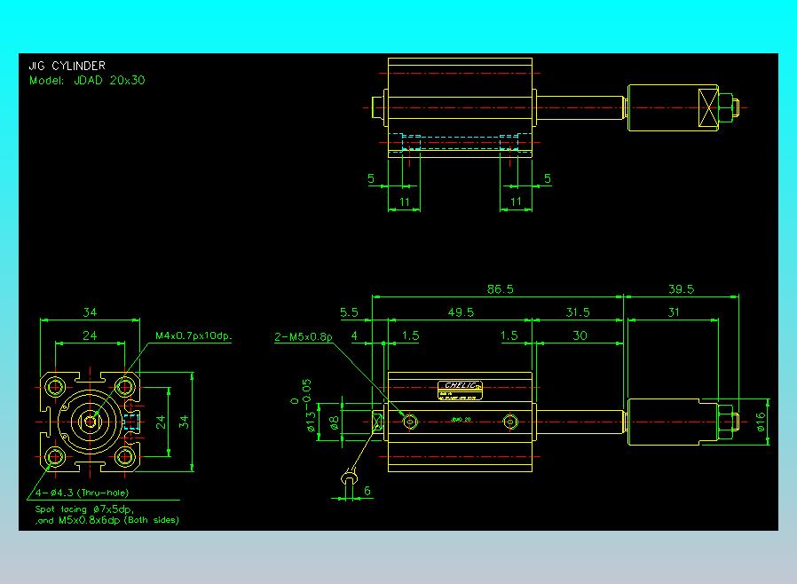 气立可CHELIC气缸油缸2D-JDAD20x30