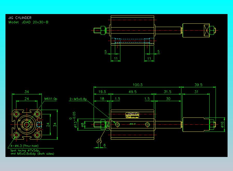 气立可CHELIC气缸油缸2D-JDAD20x30-B