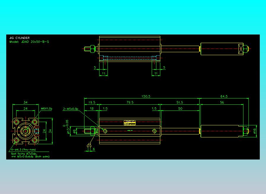 气立可CHELIC气缸油缸2D-JDAD20x50-B-S