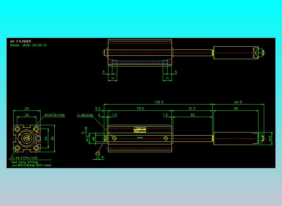 气立可CHELIC气缸油缸2D-JDAD20x50-S