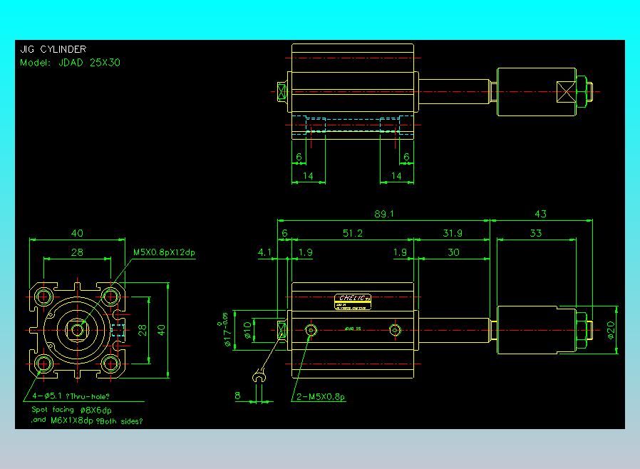 气立可CHELIC气缸油缸2D-JDAD25x30