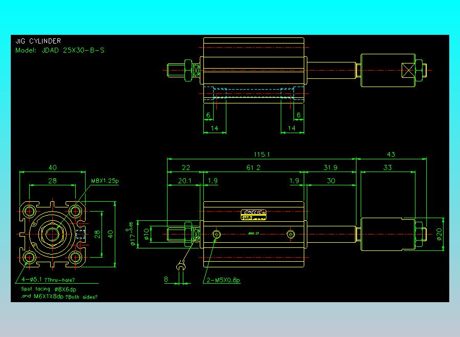 气立可CHELIC气缸油缸2D-JDAD25x30-B-S