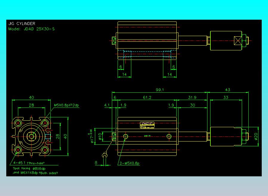 气立可CHELIC气缸油缸2D-JDAD25x30-S