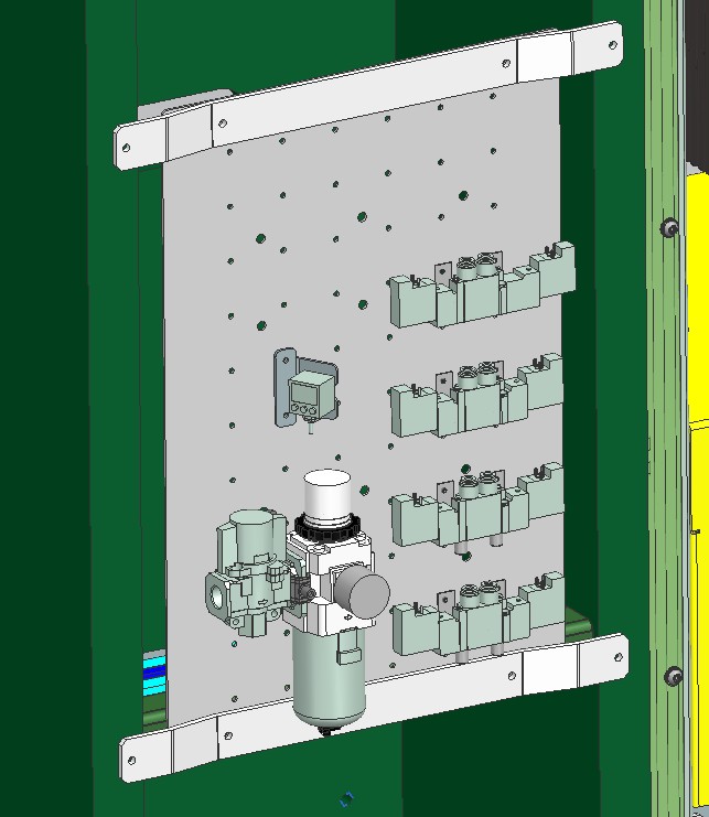 带穿孔网格的通用气动安装板