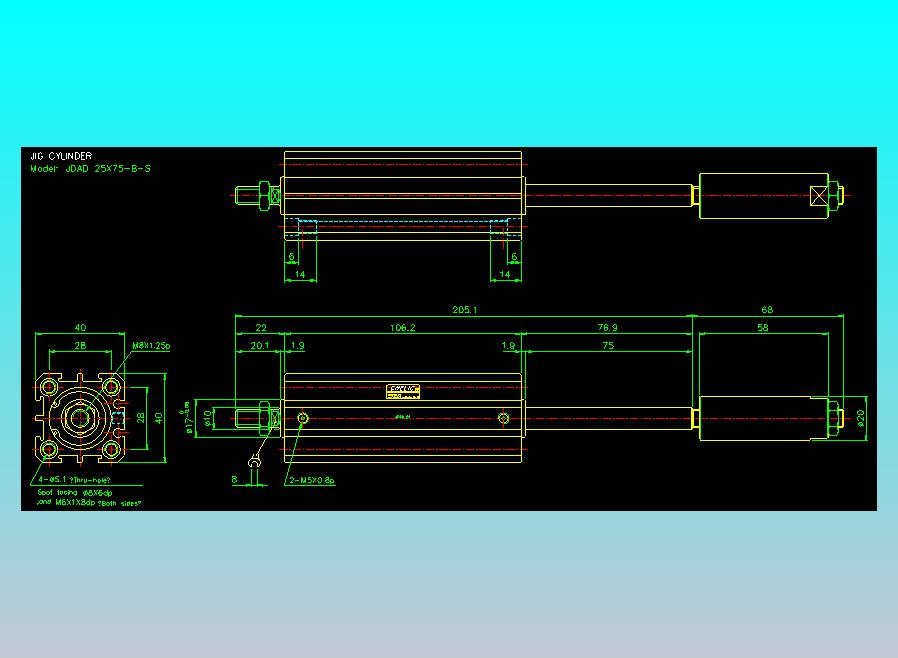 气立可CHELIC气缸油缸2D-JDAD25x75-B-S
