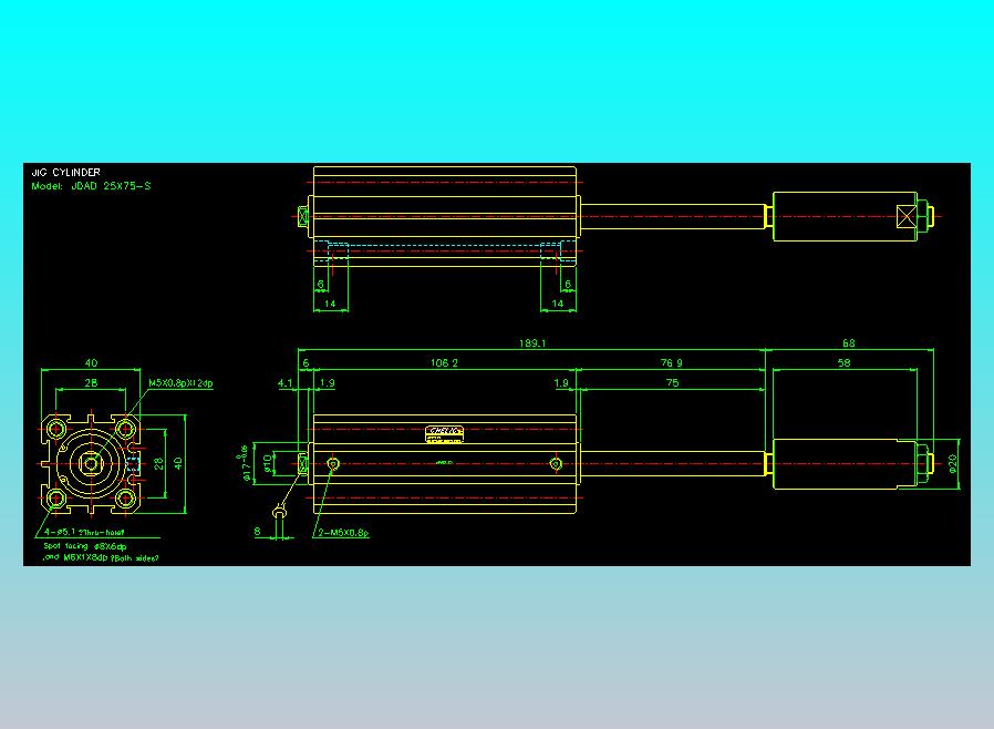 气立可CHELIC气缸油缸2D-JDAD25x75-S