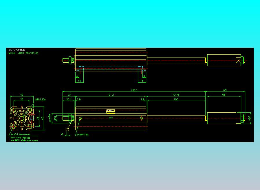 气立可CHELIC气缸油缸2D-JDAD25x100-B