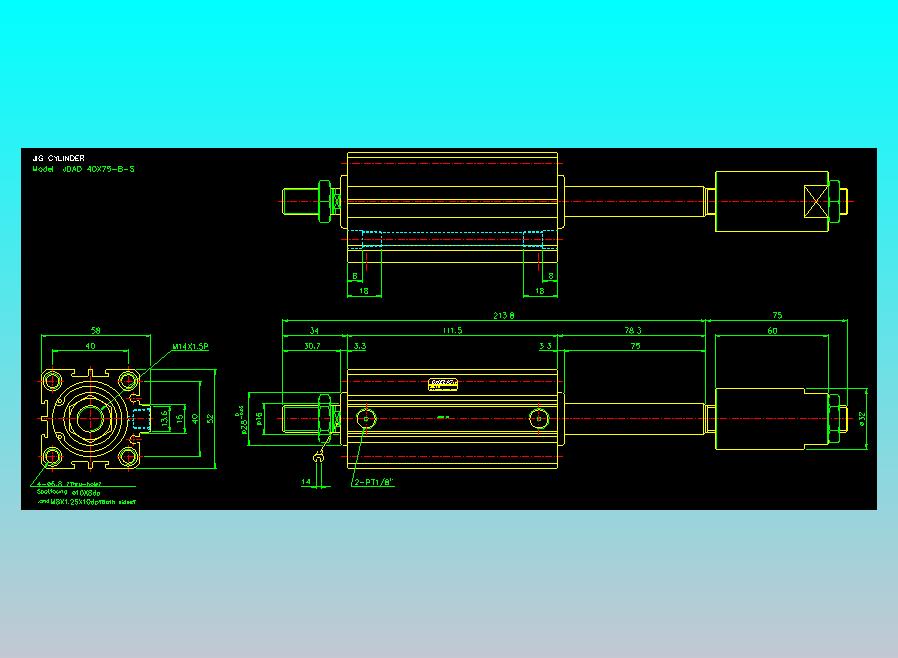 气立可CHELIC气缸油缸2D-JDAD40x75-B-S