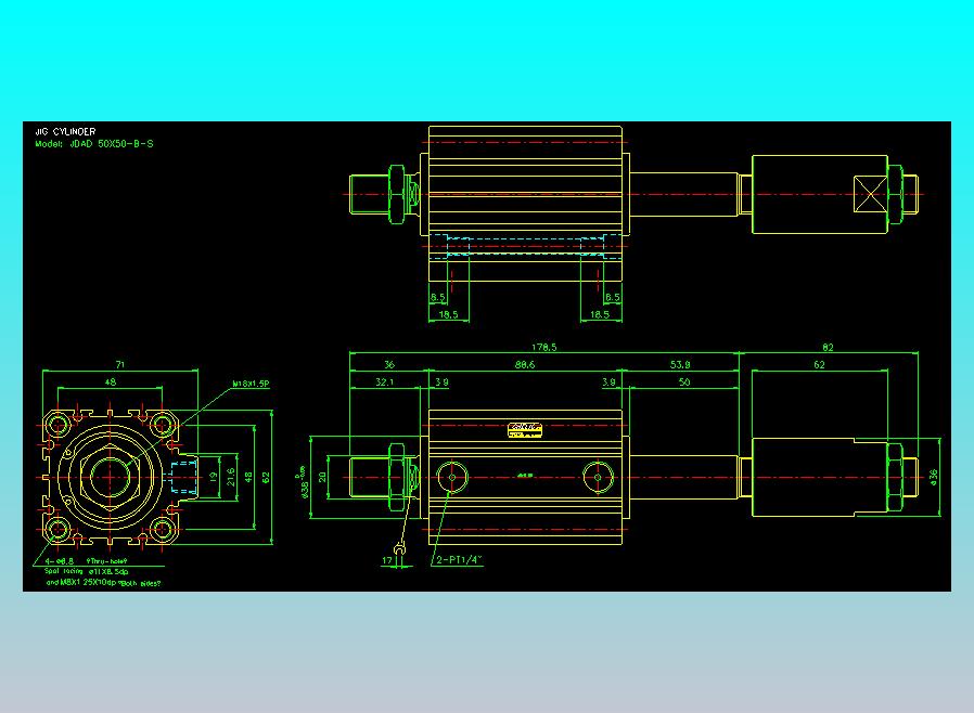 气立可CHELIC气缸油缸2D-JDAD50x50-B-S