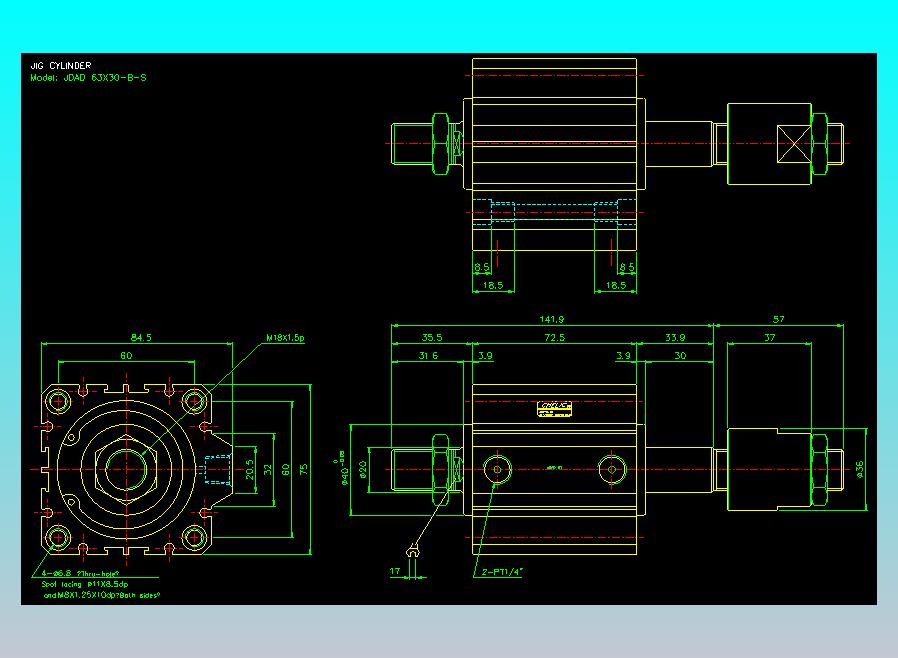 气立可CHELIC气缸油缸2D-JDAD63x30-B-S
