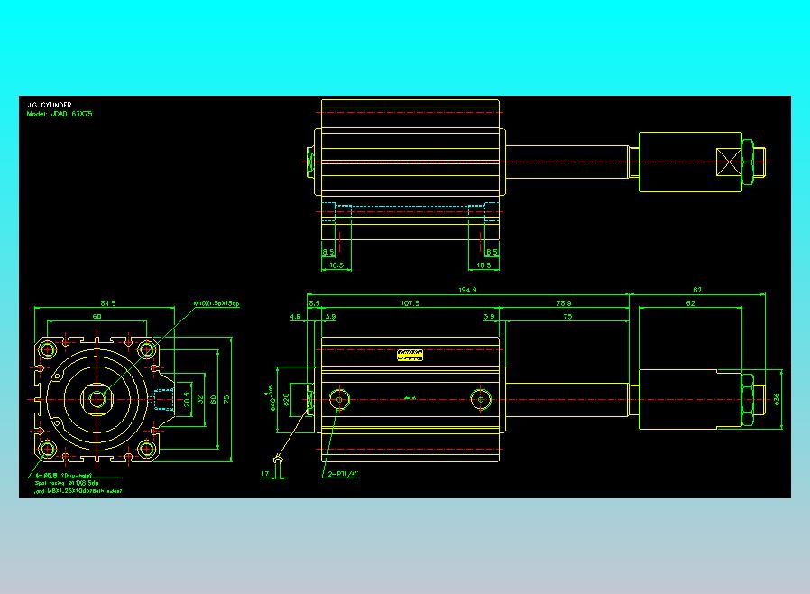 气立可CHELIC气缸油缸2D-JDAD63x75