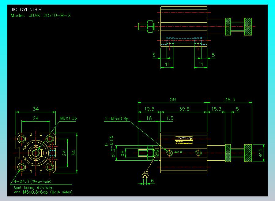 气立可CHELIC气缸油缸2D-JDAR20x10-B-S