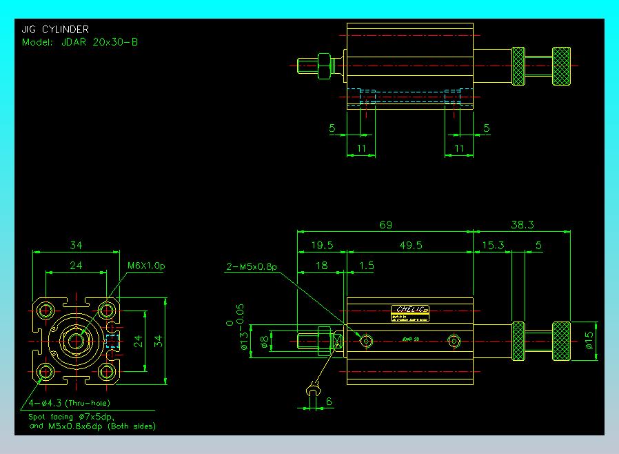 气立可CHELIC气缸油缸2D-JDAR20x30-B