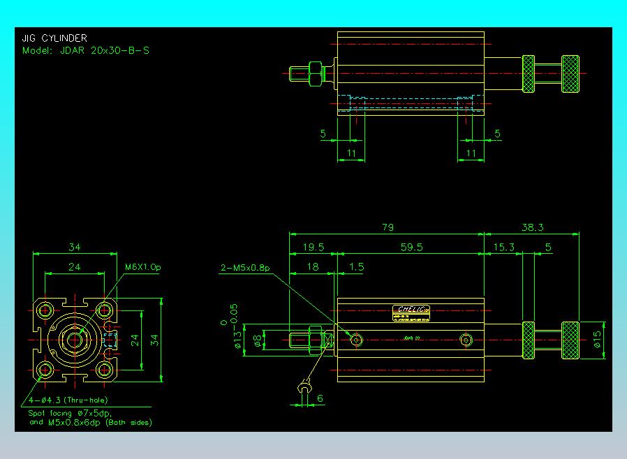 气立可CHELIC气缸油缸2D-JDAR20x30-B-S