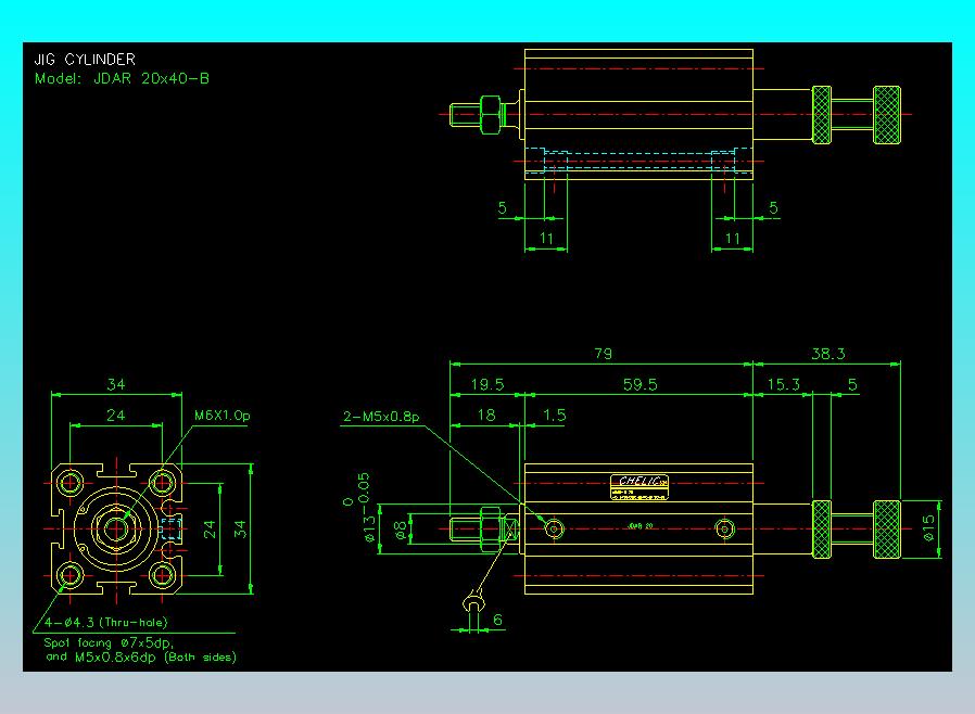 气立可CHELIC气缸油缸2D-JDAR20x40-B