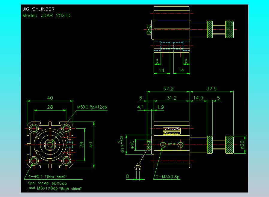 气立可CHELIC气缸油缸2D-JDAR25x10