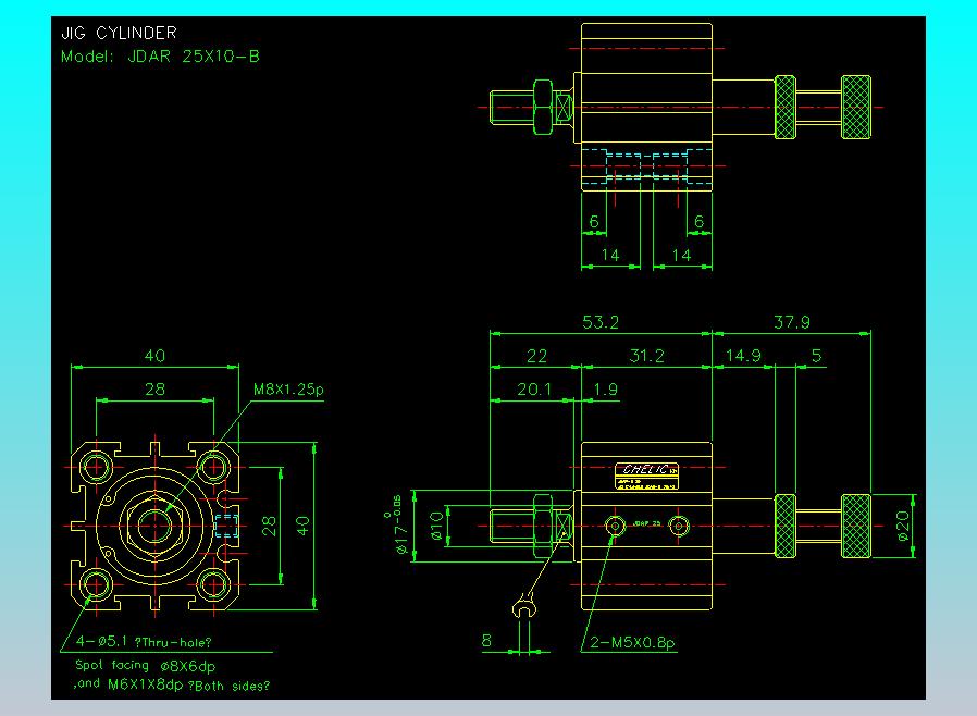 气立可CHELIC气缸油缸2D-JDAR25x10-B