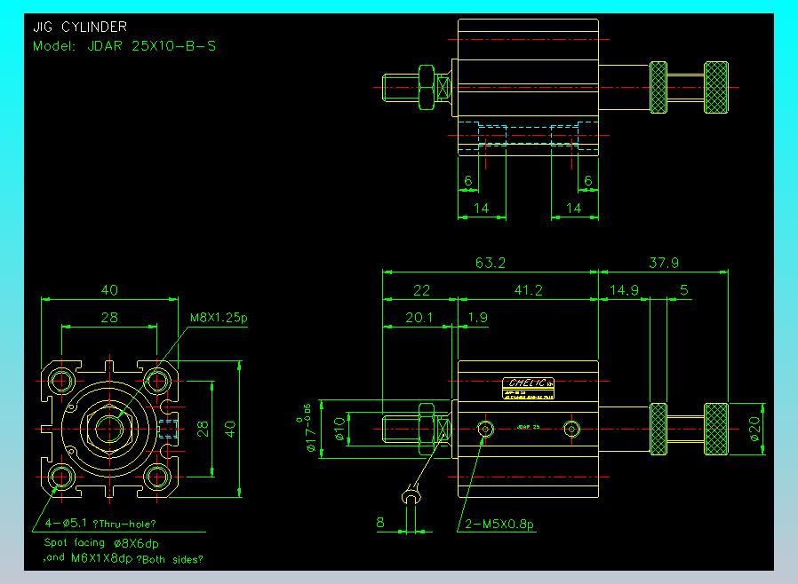 气立可CHELIC气缸油缸2D-JDAR25x10-B-S
