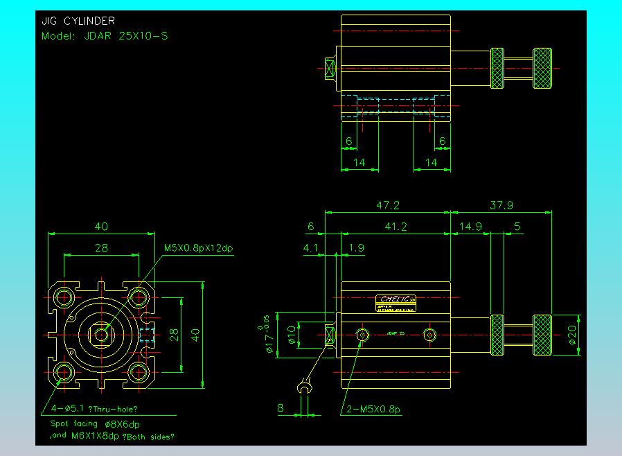 气立可CHELIC气缸油缸2D-JDAR25x10-S