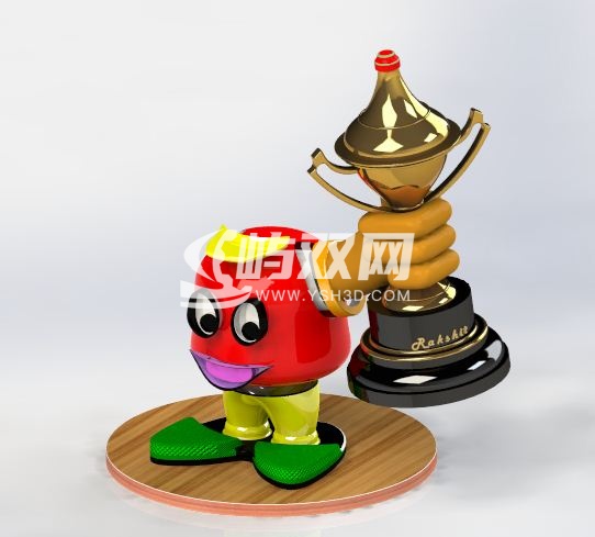 卡通赢得奖杯