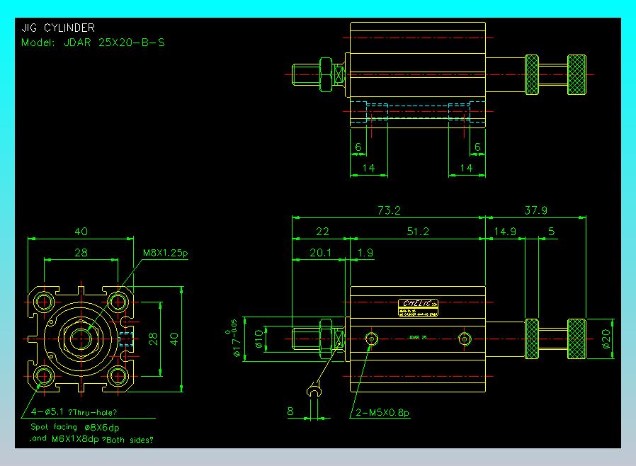 气立可CHELIC气缸油缸2D-JDAR25x20-B-S