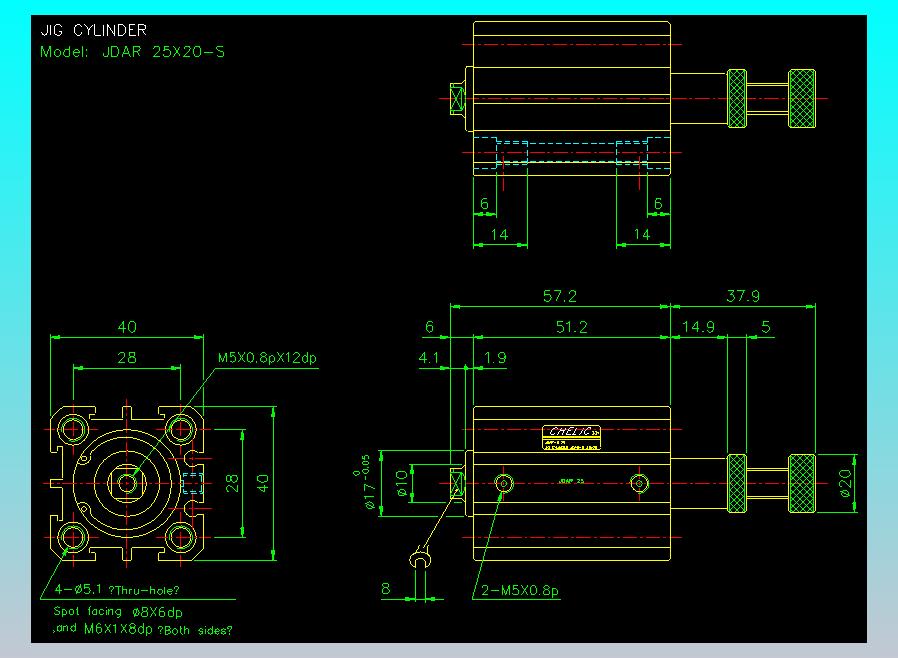 气立可CHELIC气缸油缸2D-JDAR25x20-S