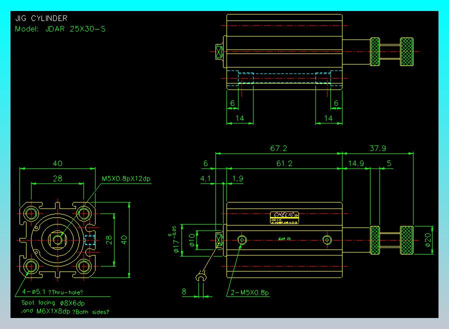 气立可CHELIC气缸油缸2D-JDAR25x30-S