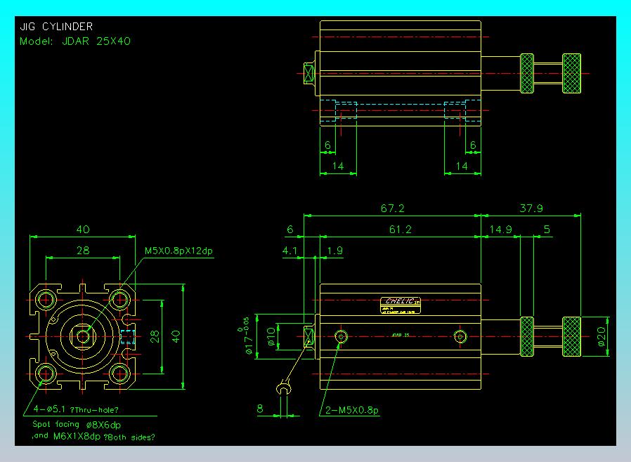 气立可CHELIC气缸油缸2D-JDAR25x40