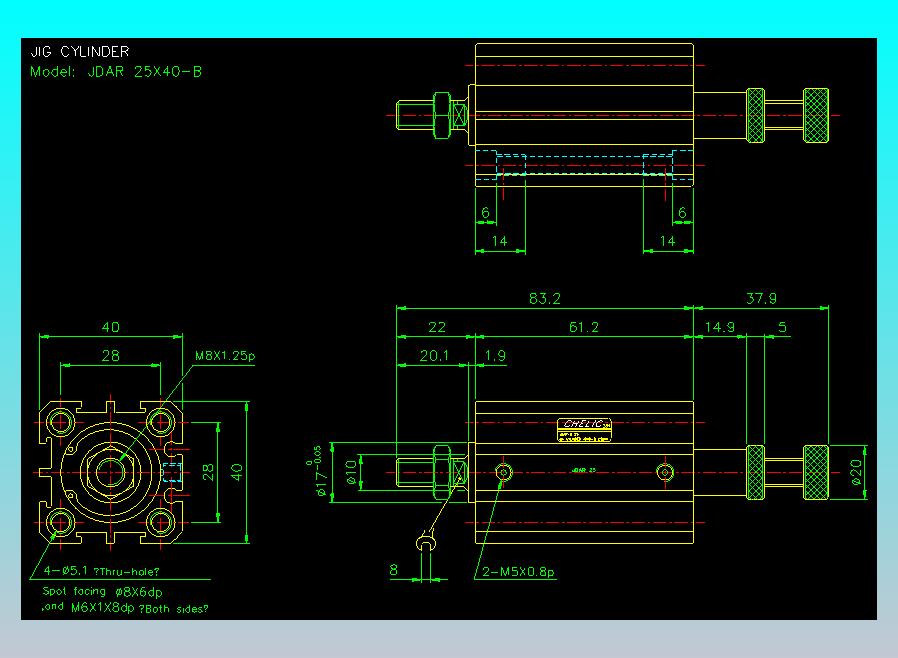 气立可CHELIC气缸油缸2D-JDAR25x40-B